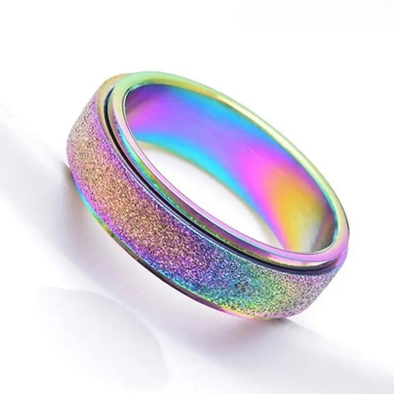 Bague acier colorée