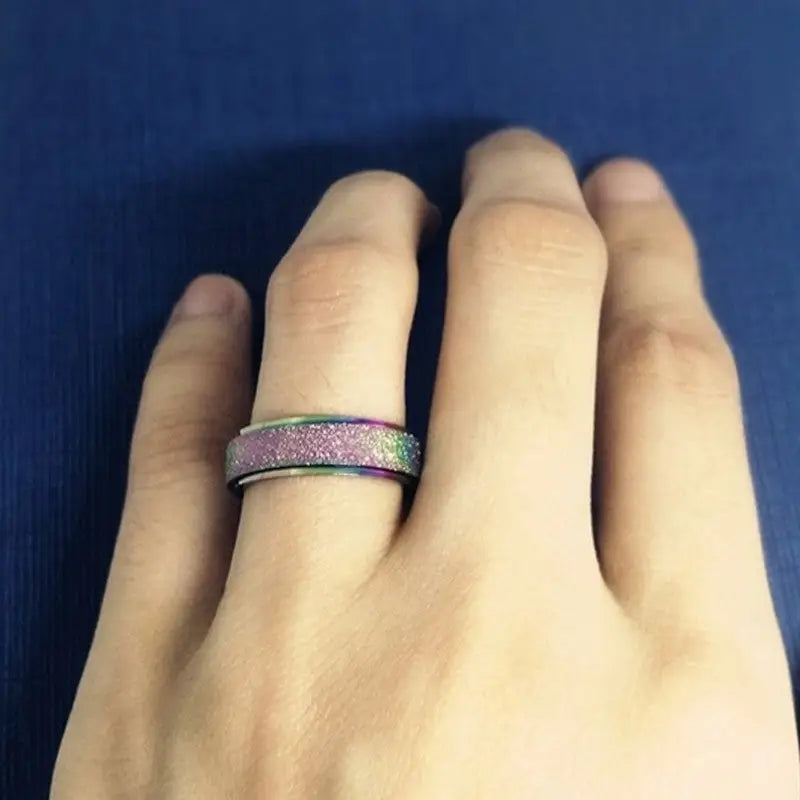Bague acier colorée