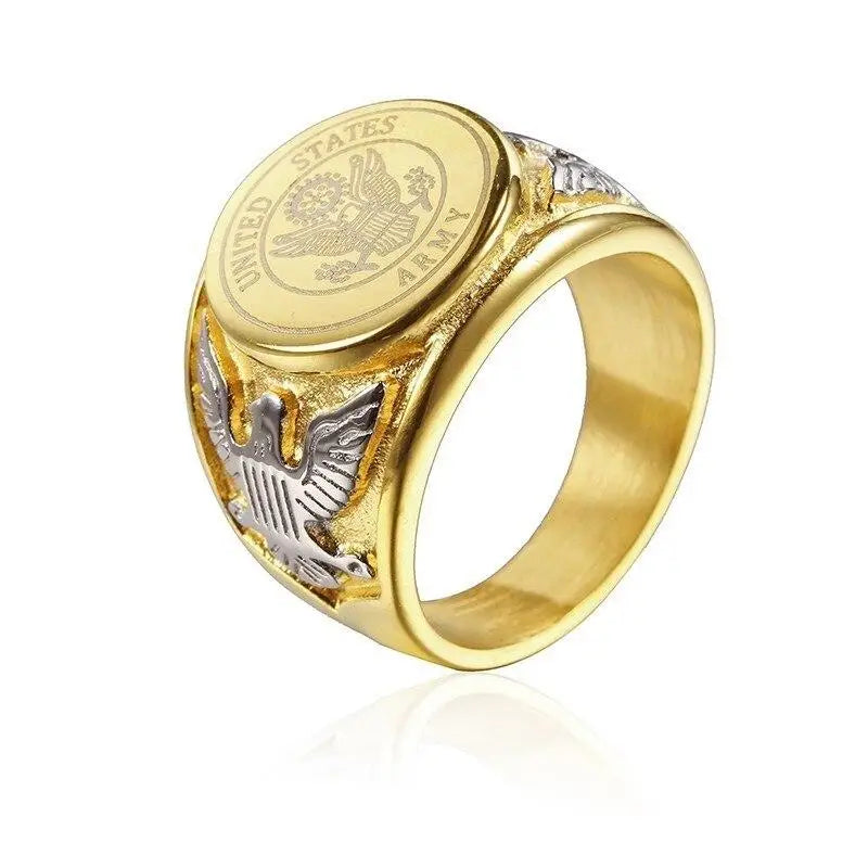 Bague acier homme militaire