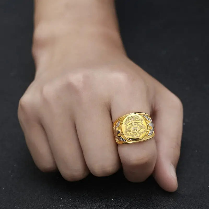 Bague acier homme militaire