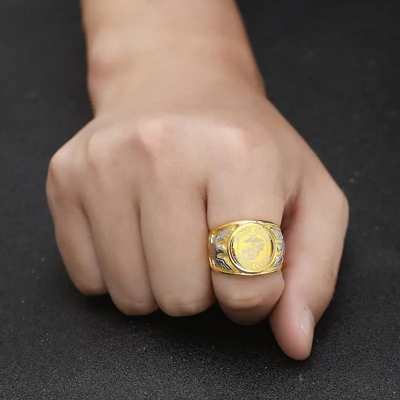 Bague acier homme militaire