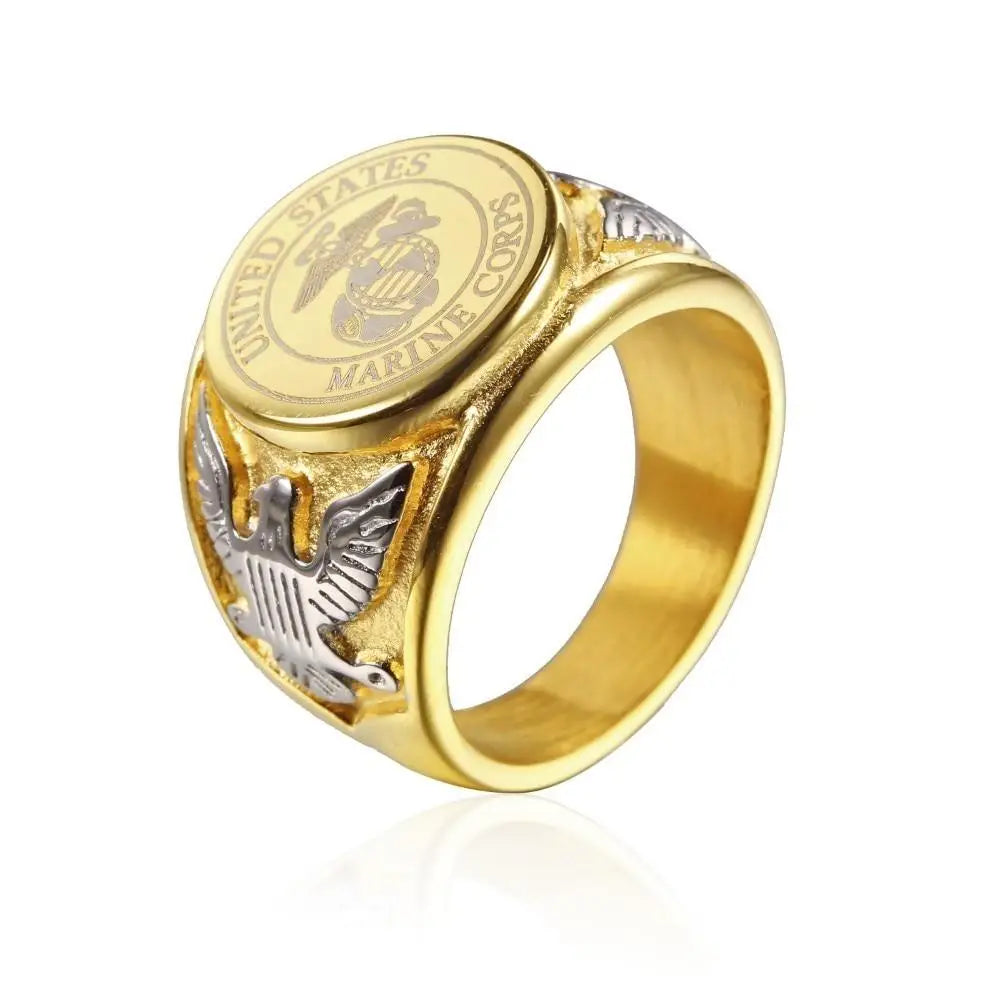 Bague acier homme militaire