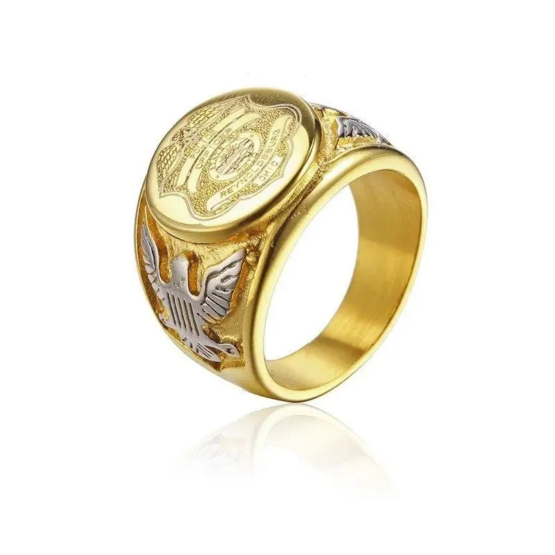 Bague acier homme militaire