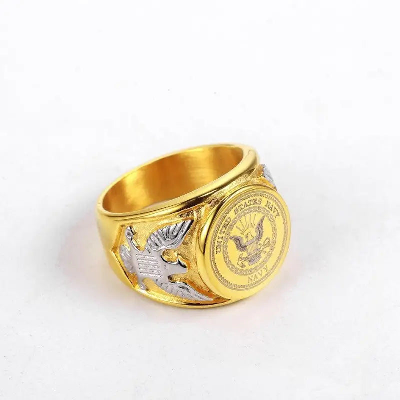 Bague acier homme militaire