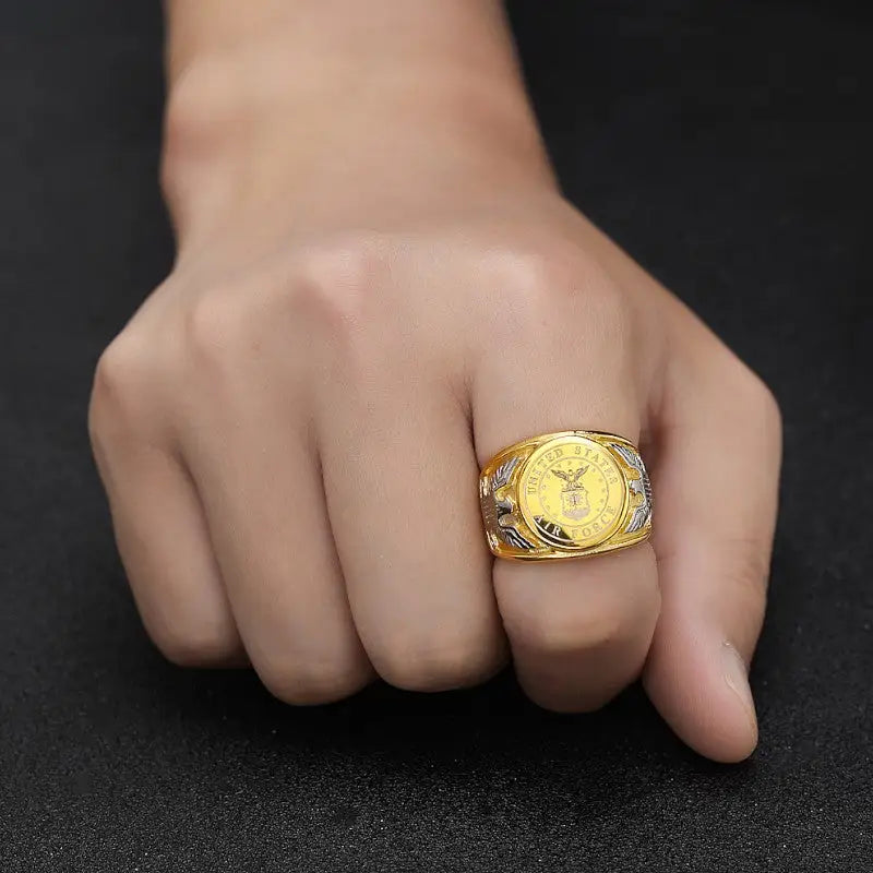 Bague acier homme militaire