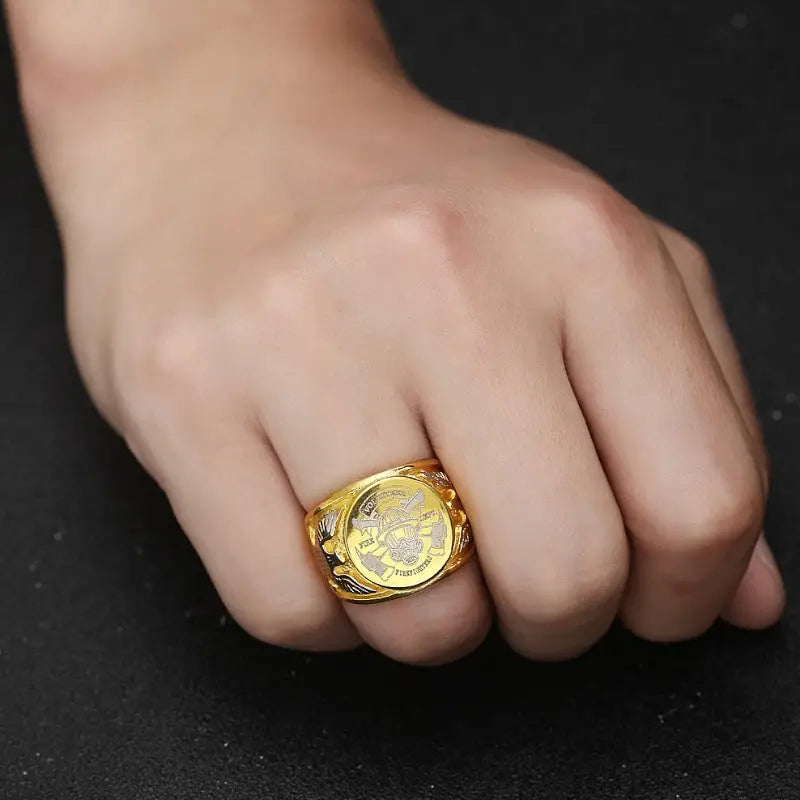 Bague acier homme militaire