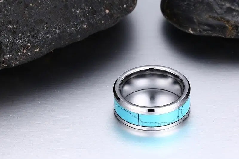 BAGUE MILITAIRE - BLEU DE JADE (CÉRAMIQUE)