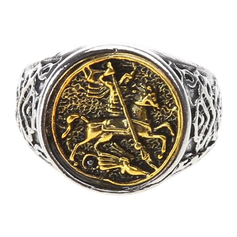 BAGUE MILITAIRE CHEVALIER IMPITOYABLE (ARGENT)