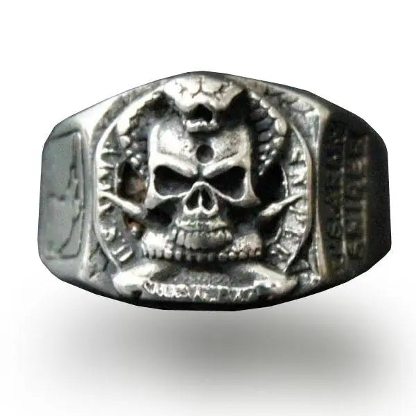 BAGUE MILITAIRE TRÈS DÉTAILLÉE (ARGENT)