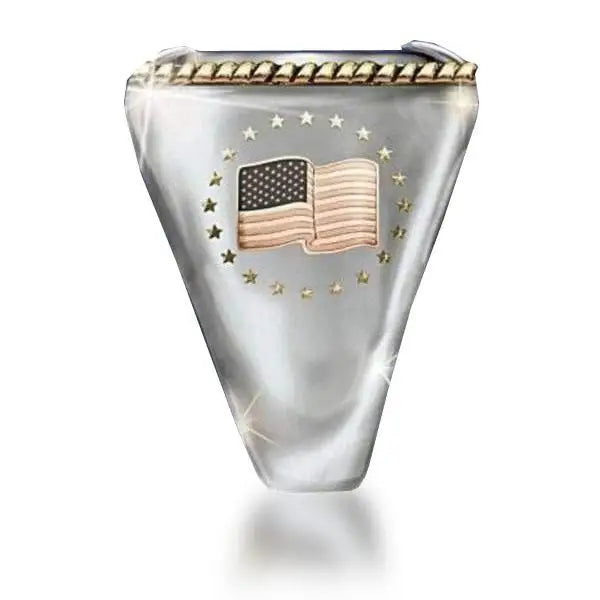 BAGUE MILITAIRE USA (ARGENT)