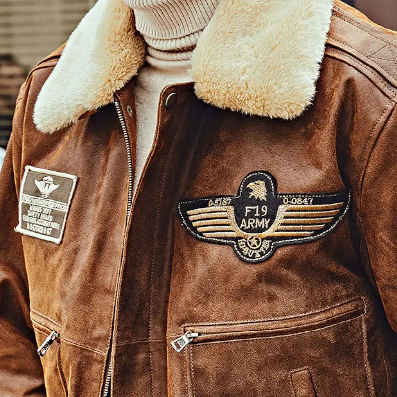 Blouson cuir militaire homme