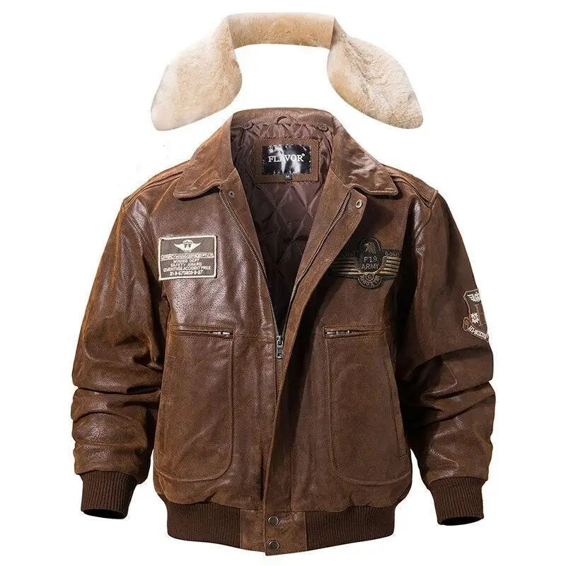 Blouson cuir militaire homme