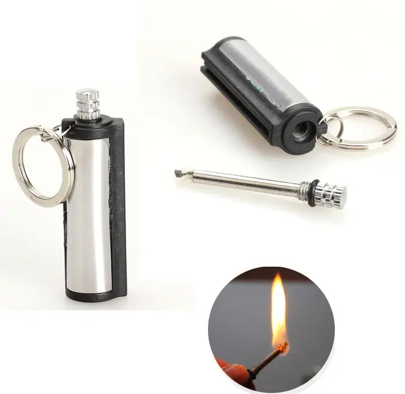 Briquet solaire d'extérieur pour camping, survie, feu étanche et extérieur - Outil de démarrage d'urgence coupe-vent - Accesso Y8P8, argenté