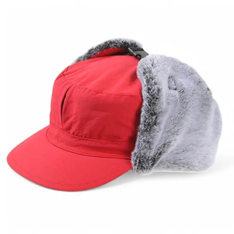 Casquette randonnée hiver avec fourrure