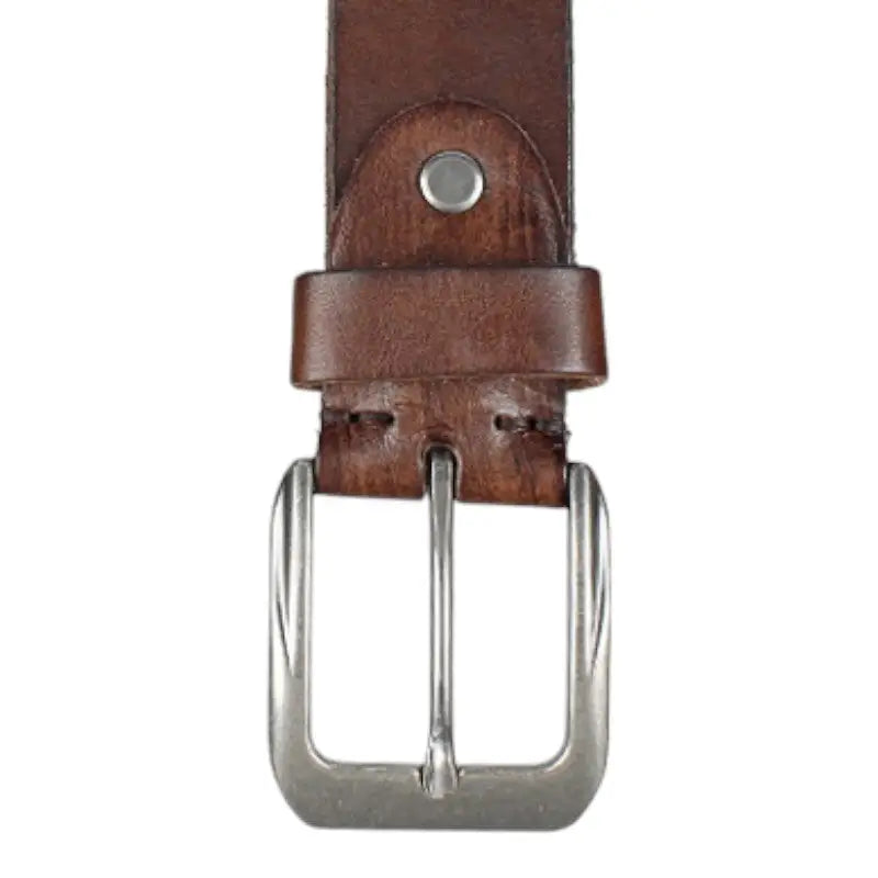 Ceinture militaire cuir marron