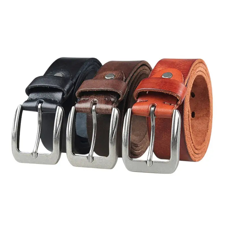 Ceinture militaire cuir marron