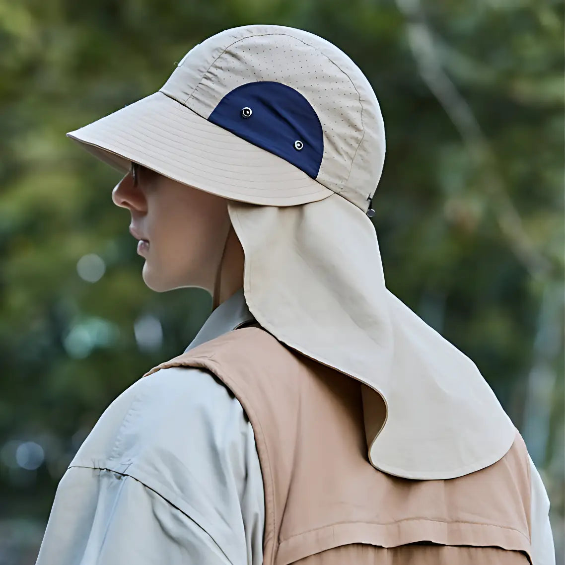 Chapeau anti uv protection cou randonnée