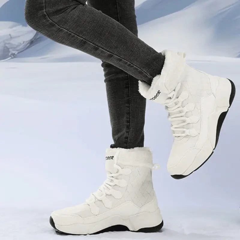 Chaussures noires fourrées femme grand froid