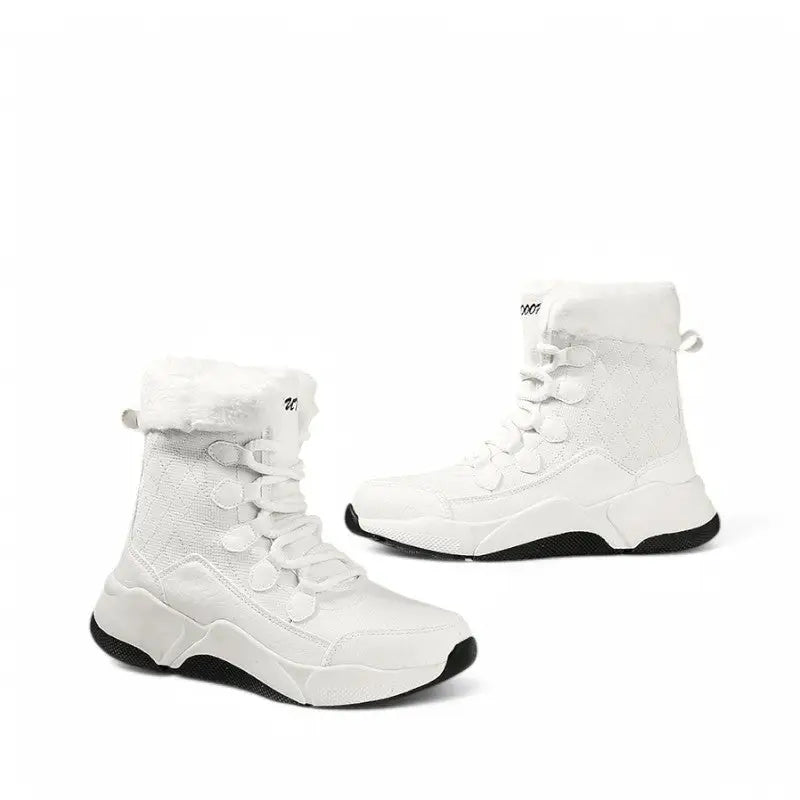 Chaussures noires fourrées femme grand froid