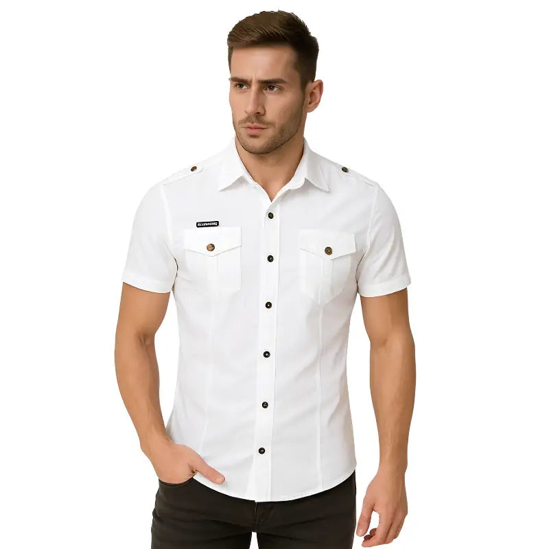 Chemise avec épaulette homme