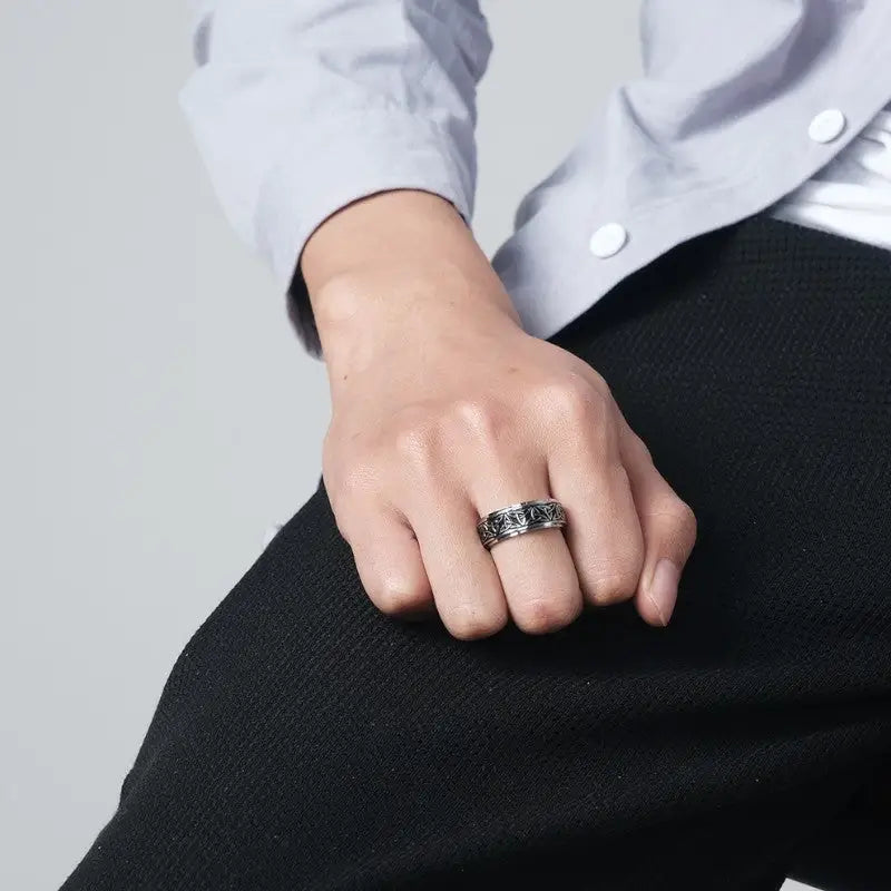 Chevaliere homme argent initiale