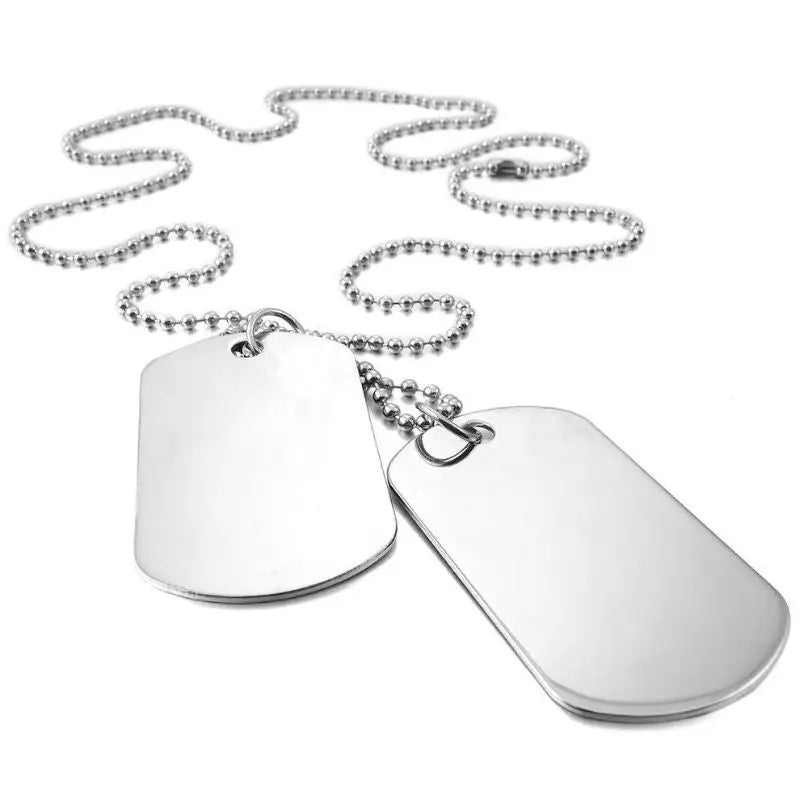 Collier homme militaire argent