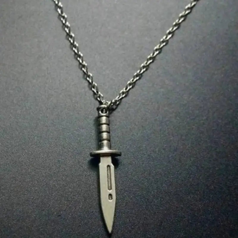 COLLIER MILITAIRE - COUTEAU (ARGENT)