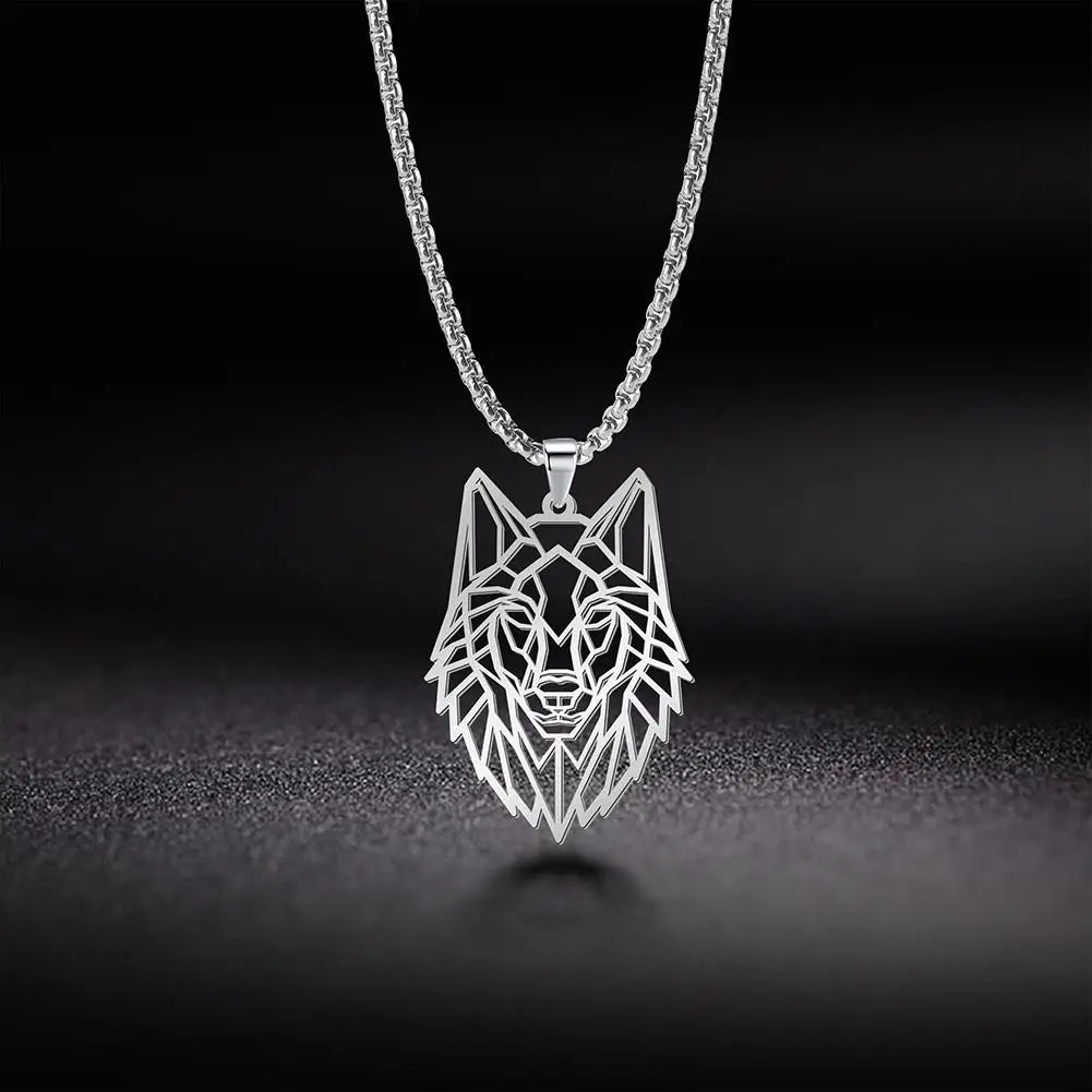 COLLIER MILITAIRE - LOUP SOLITAIRE (ARGENT)