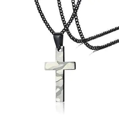 COLLIER MILITAIRE AVEC MOTIF DE CROIX (CÉRAMIQUE)