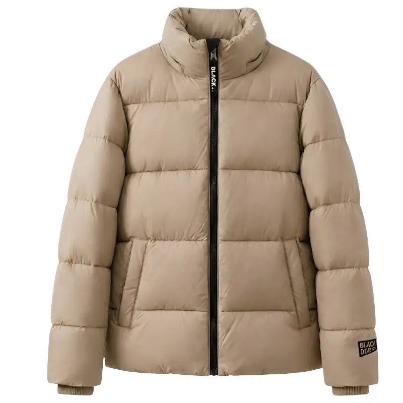 Doudoune beige femme mi longue