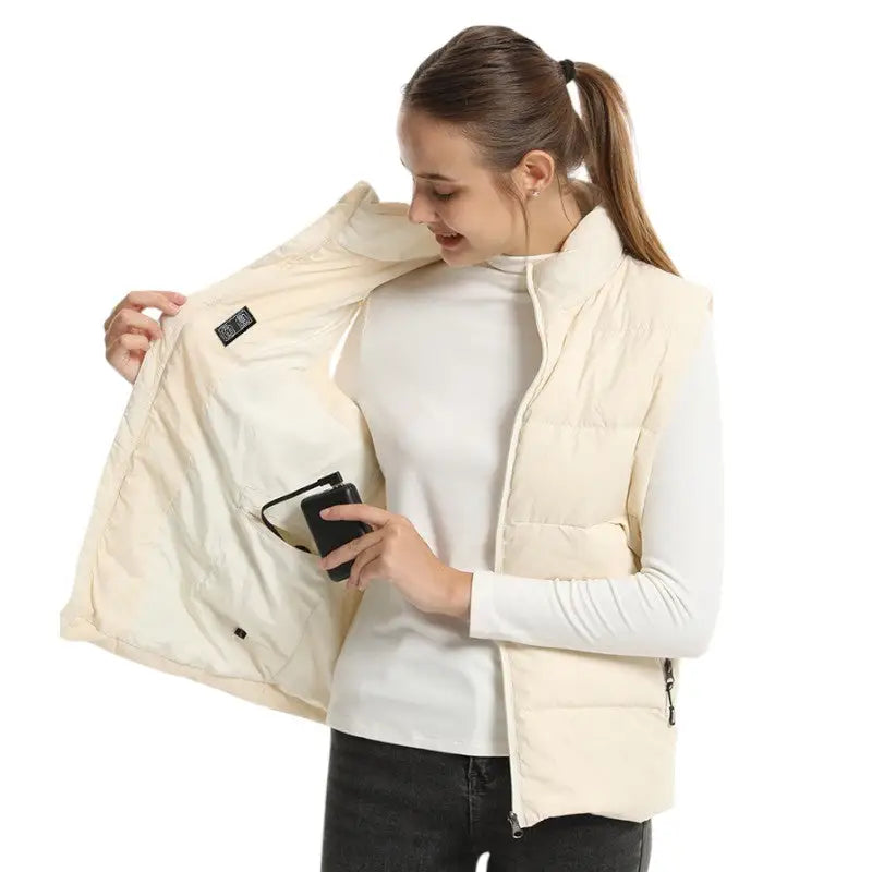 Doudoune gilet chauffante femme