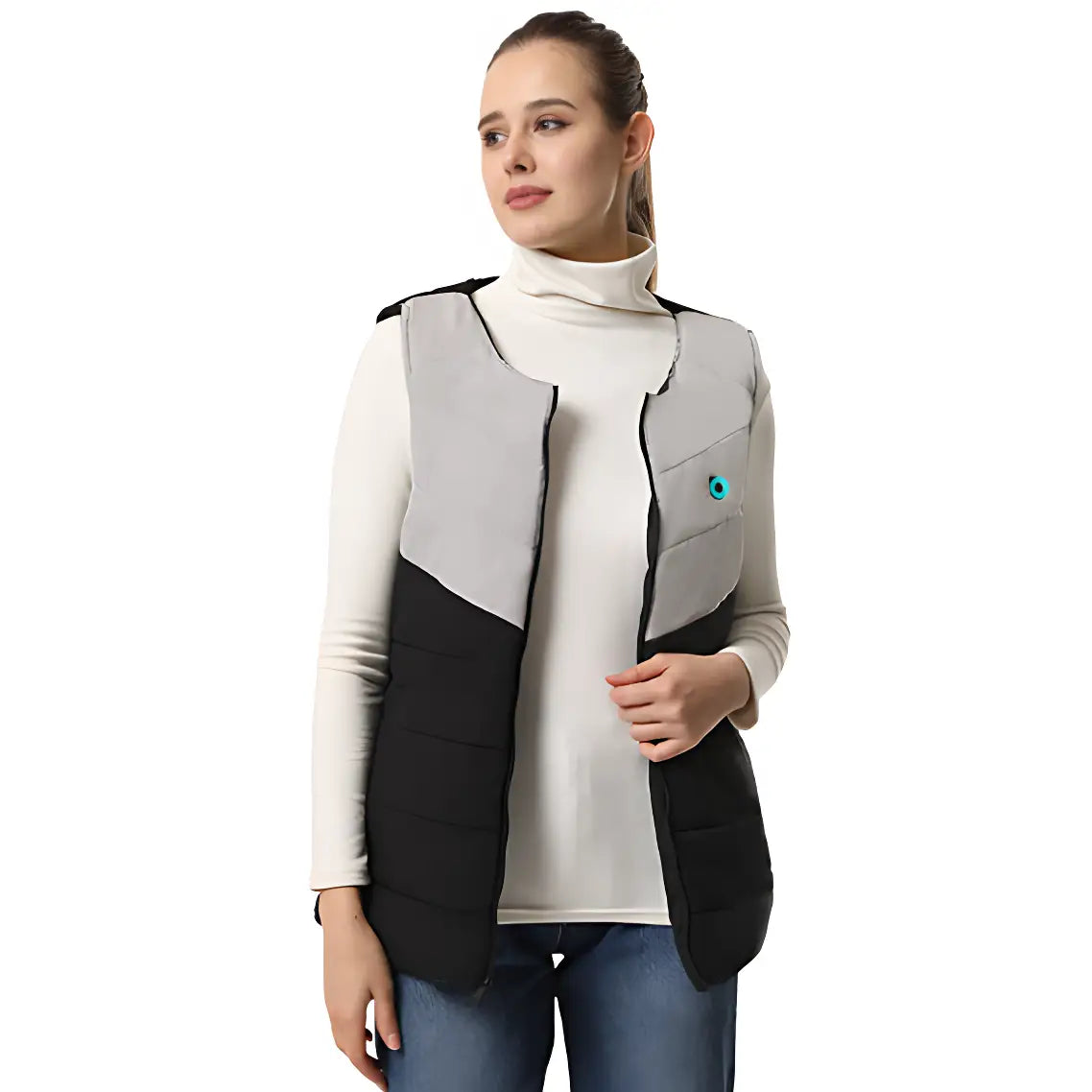 Doudoune gilet chauffante femme grise