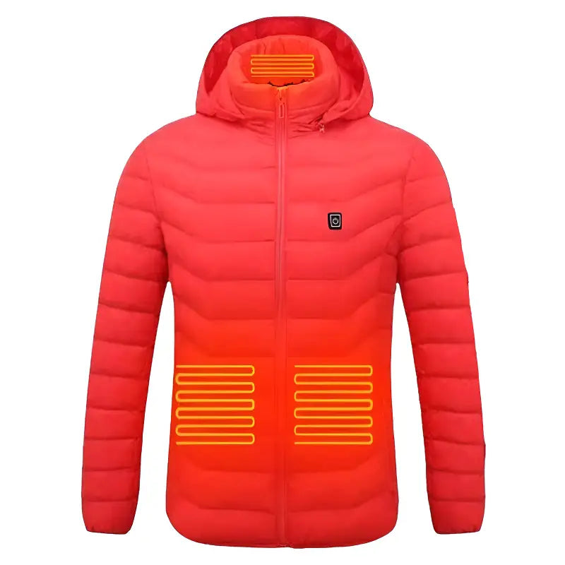 Doudoune homme chauffante rouge