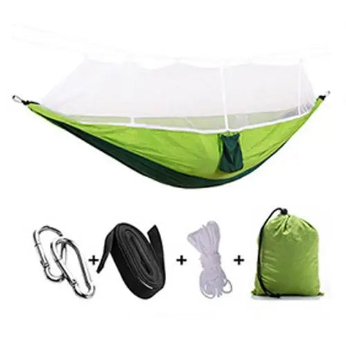 HAMAC TOILE PARACHUTE DOUBLE AVEC MOUSTIQUAIRE