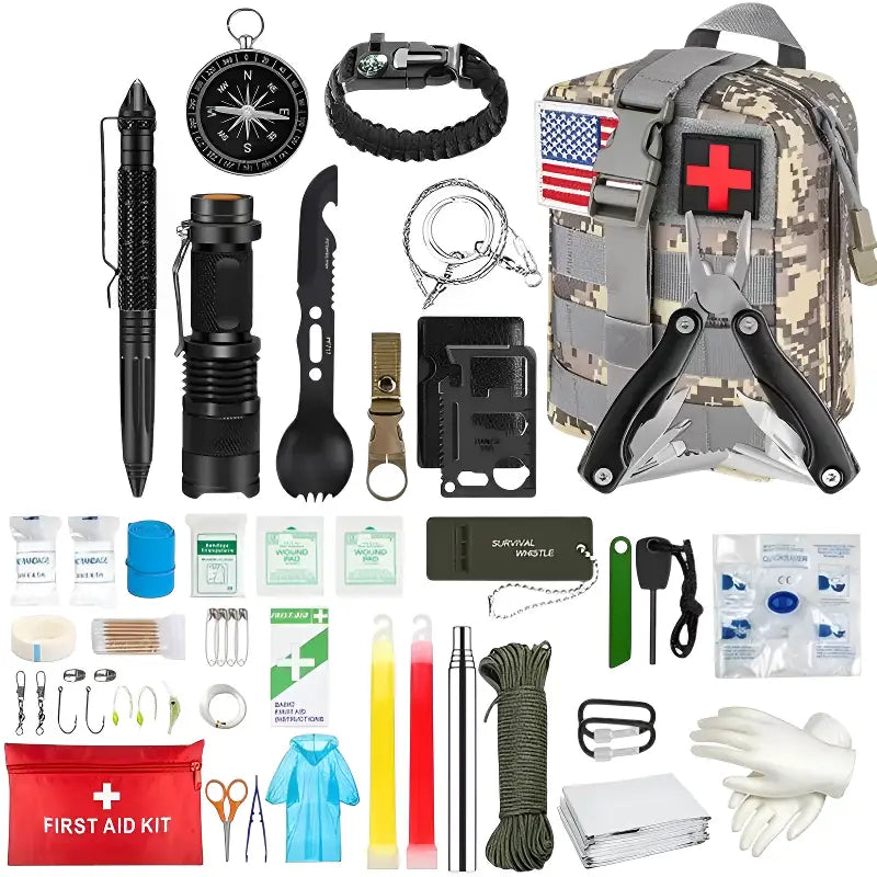 TINALAND Kit de Survie Complet avec Filtre à Eau - idéal pour Couple-kit Survie de randonnée