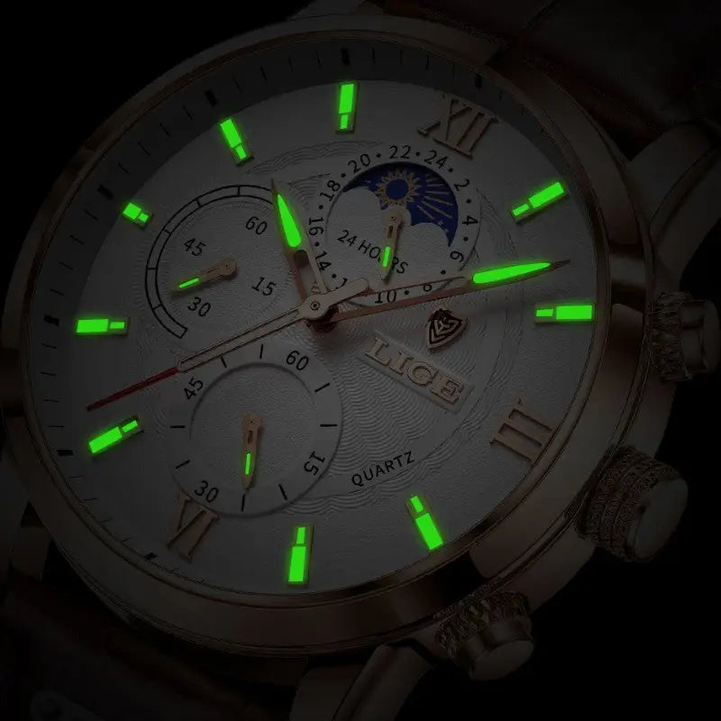 Montre analogique en cuir