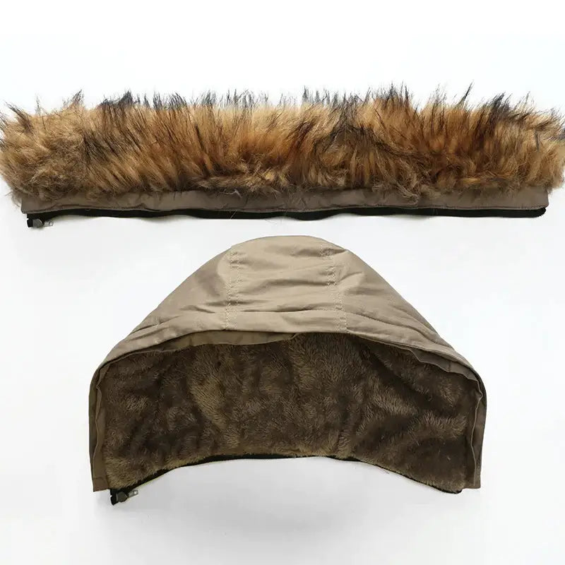 Parka militaire fourrure beige