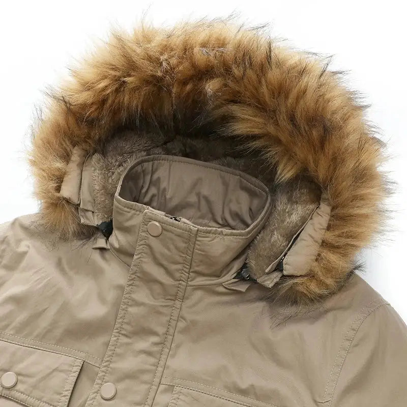 Parka militaire fourrure beige