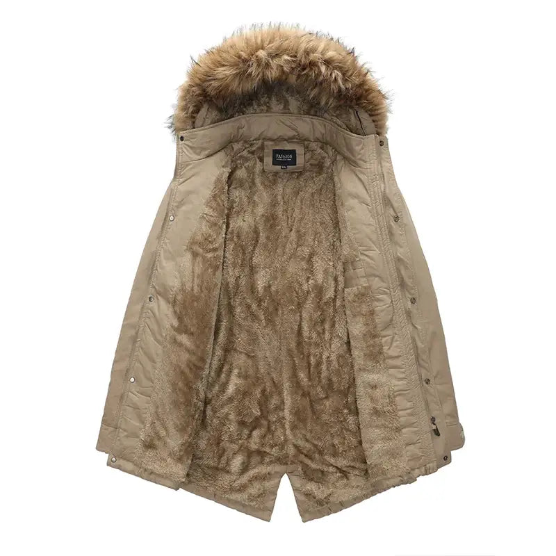 Parka militaire fourrure beige
