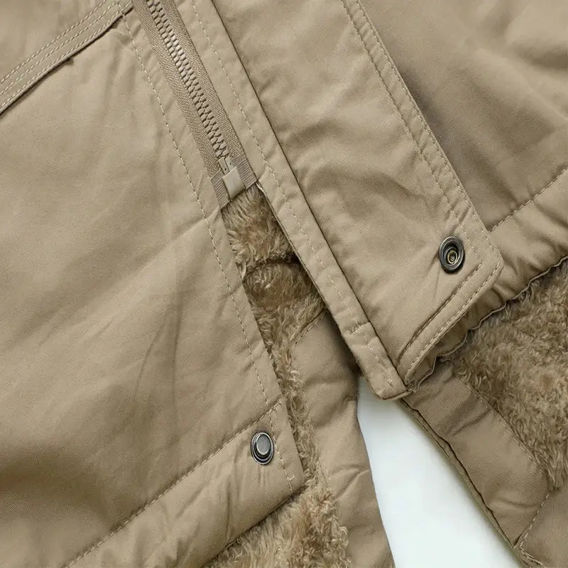 Parka militaire fourrure beige