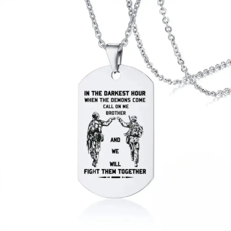 PLAQUE MILITAIRE EN TAILLE UNIQUE (ARGENT)