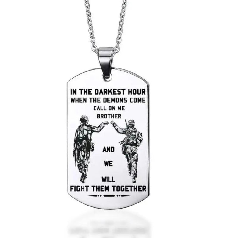 PLAQUE MILITAIRE EN TAILLE UNIQUE (ARGENT)