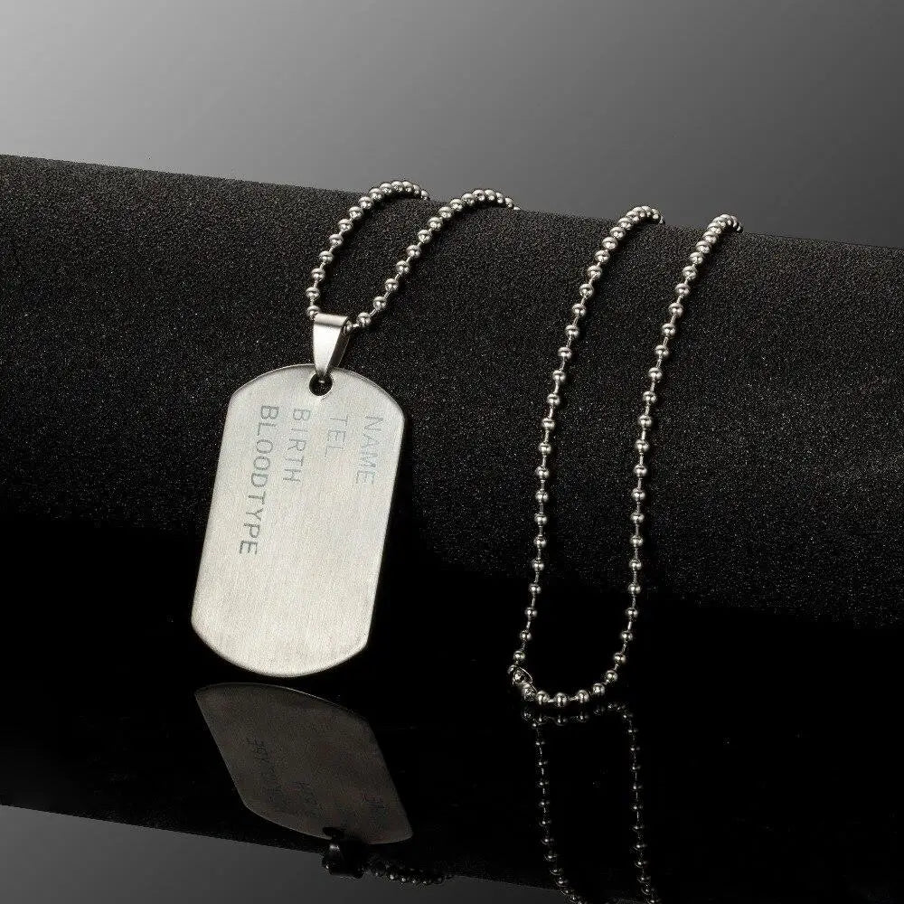 PLAQUE MILITAIRE SIMPLISTE (ACIER INOXYDABLE)