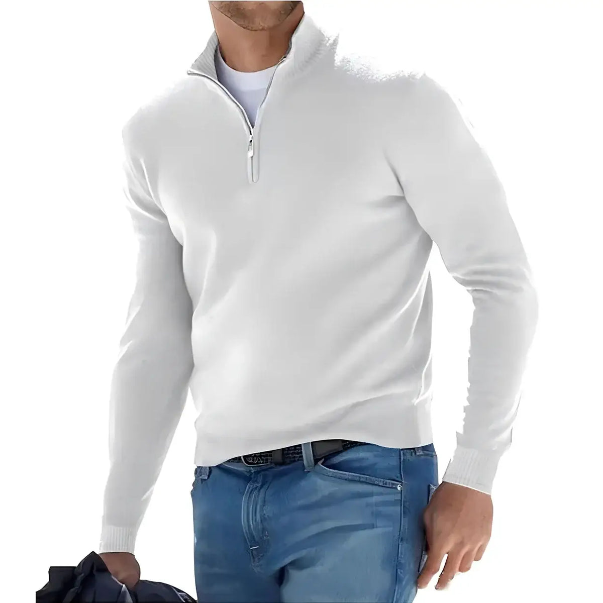 Pull col montant zippé homme