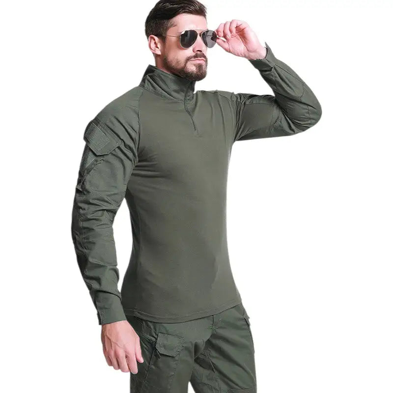 Pull col roulé militaire