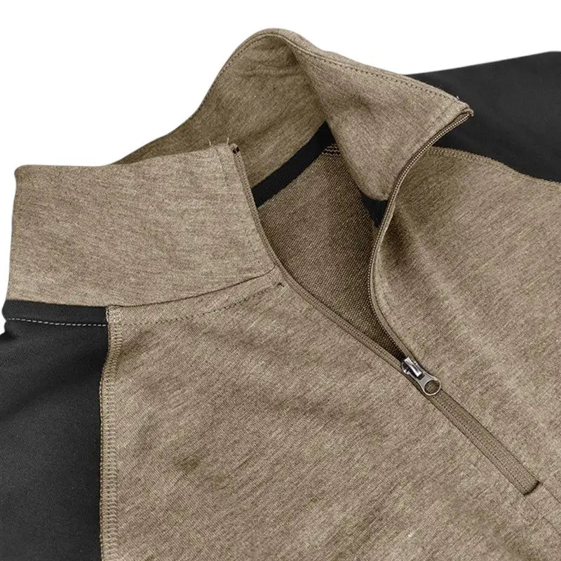 Pull militaire col zippé homme