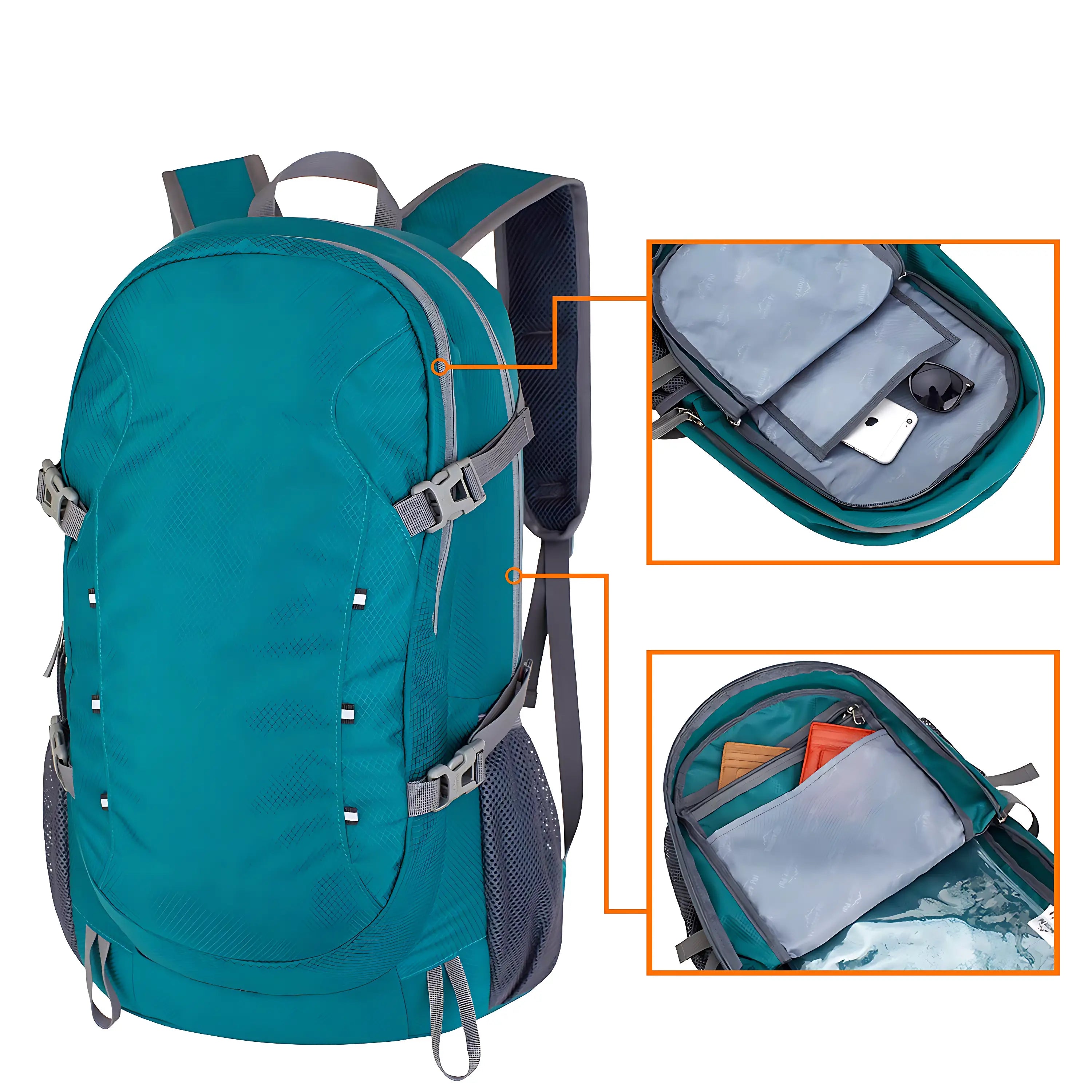 Sac à dos randonnée femme ultra léger vert 40l
