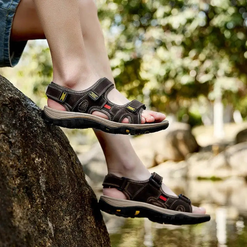 Sandale cuir randonnée homme