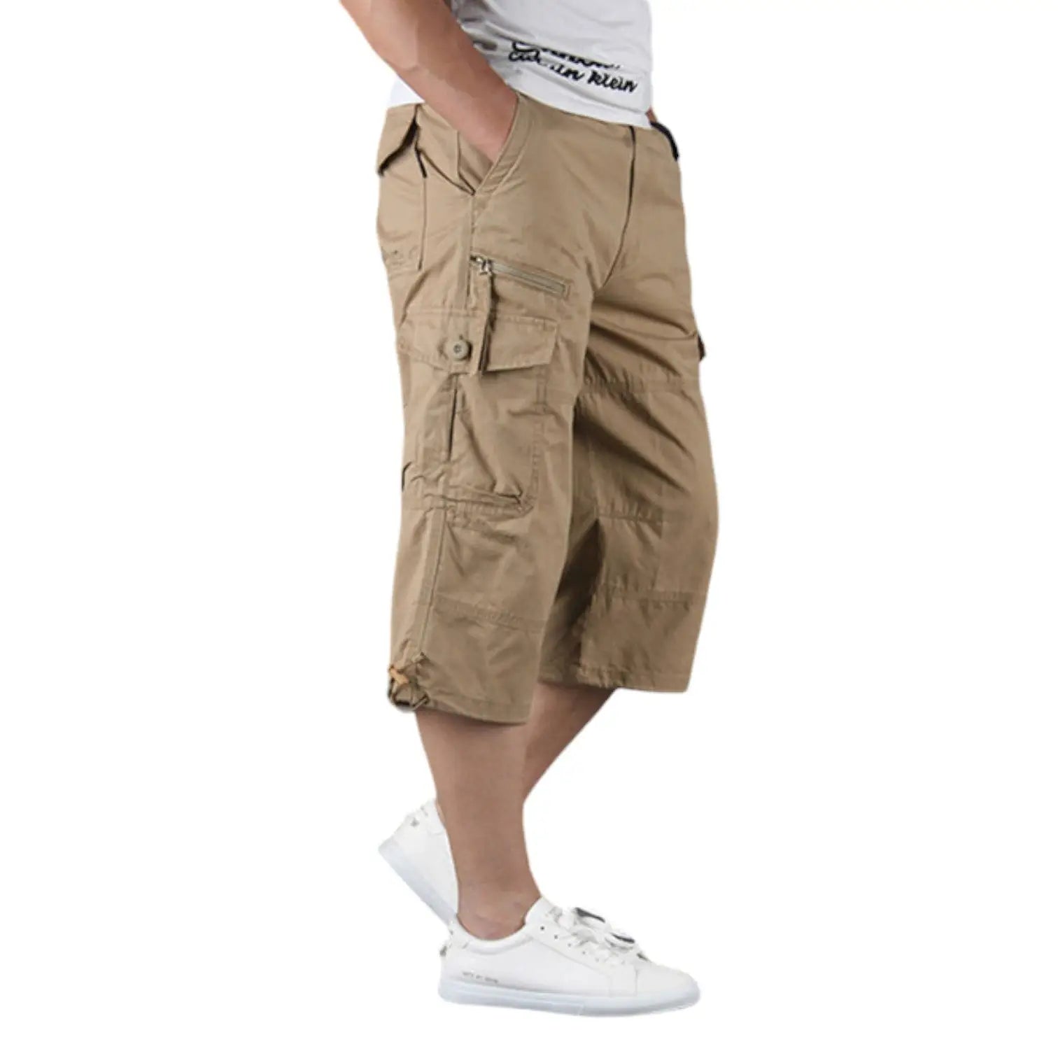 SHORT MILITAIRE LONG EN COTON