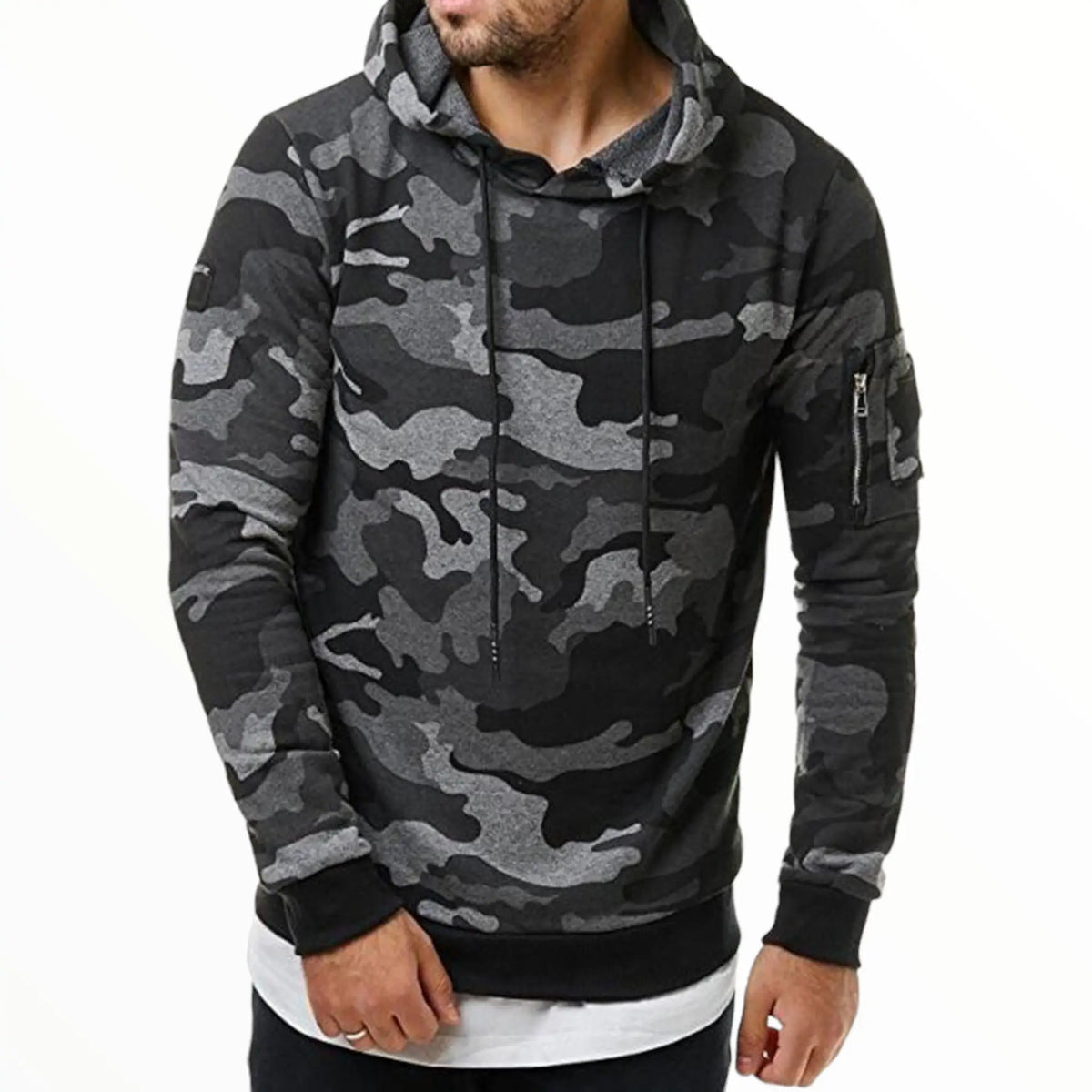 Sweat à capuche camouflage homme